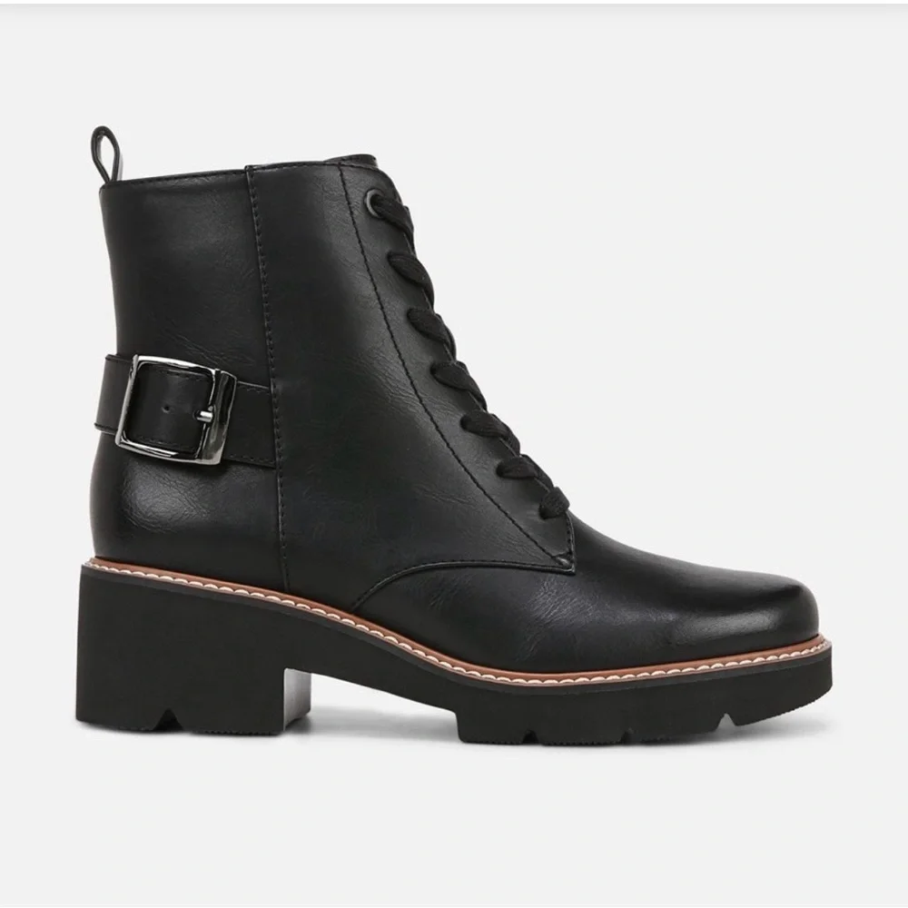 Naturalizer Cabaret Ankle Black Lace Up Boots - Picture 2 of 7